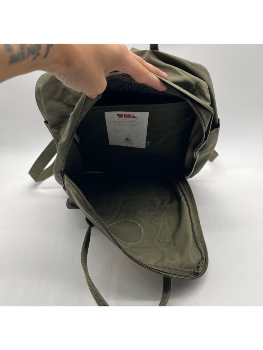 Fall Raven Olive Green Fabric Backpack - Picture 10 of 11